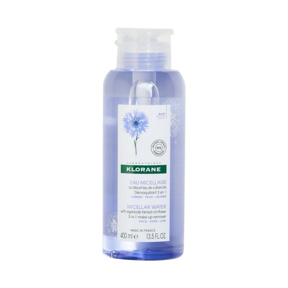 Klorane Micellar Water Make-Up Remover Organic Cornflower, Face-Eyes-Lips 400ml